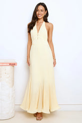 Dare To Dazzle Plisse Maxi Dress Yellow